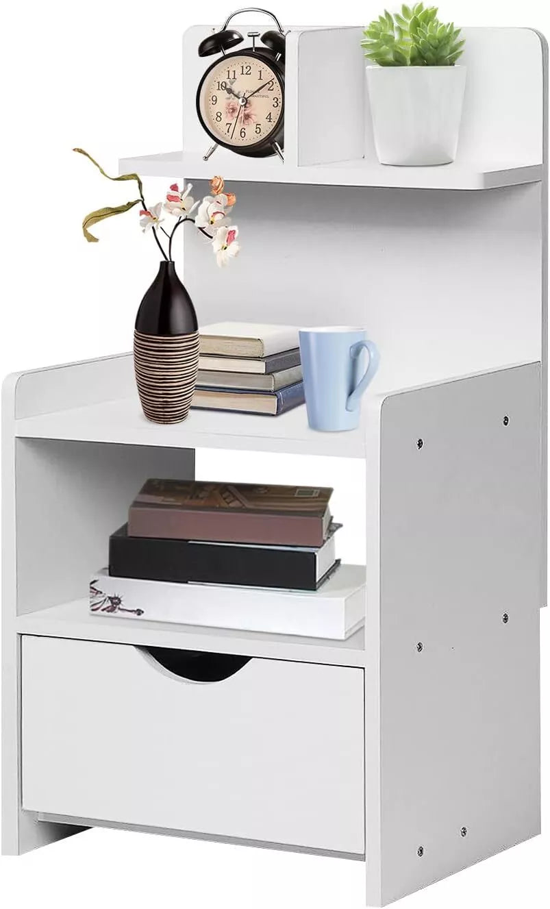 Modern Bedside Table with Drawer – Nightstand Storage Unit | Free UK Delivery