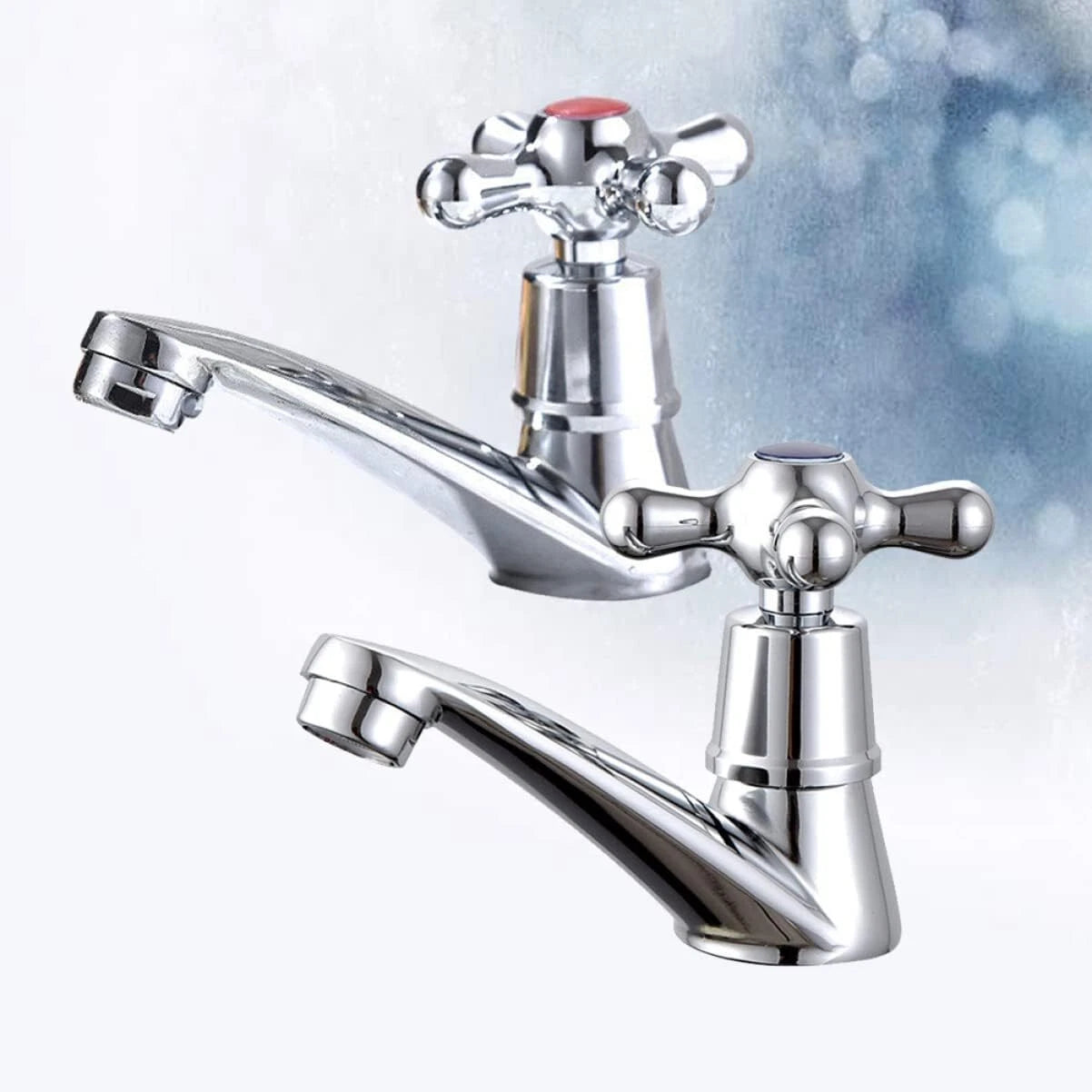 Traditional Hot & Cold Twin Taps Set – Pair for Bath or Basin | Free UK Delivery