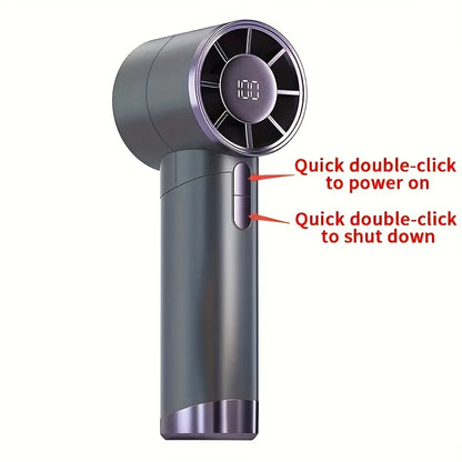 Turbo Handheld Mini Fan – 100-Speed, Rechargeable, LED Display, Fast UK Delivery