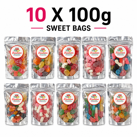 10 x 100g Halal Pick & Mix Sweet Bags – Bulk Party Pack UK