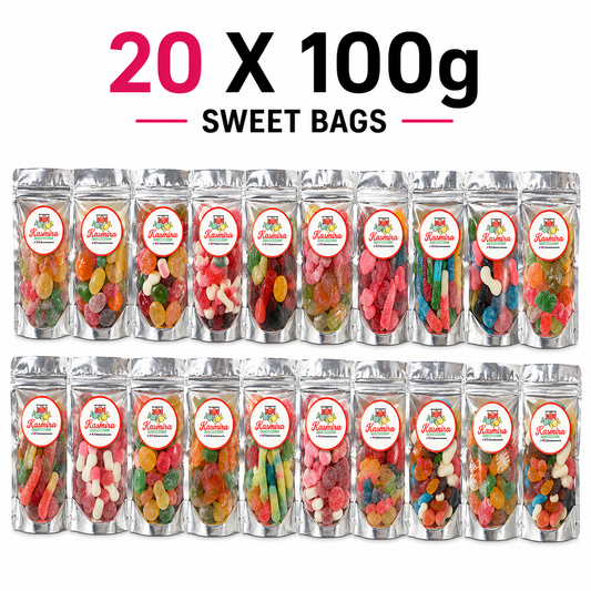 20 x 100g Halal Sweet Bags – Bulk Party & Event Pack UK