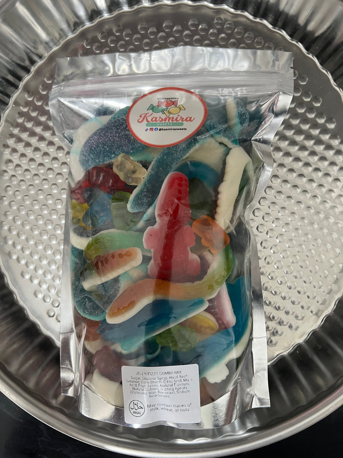 Kasmira Sweets Animal Mix in its labelled silver pouch